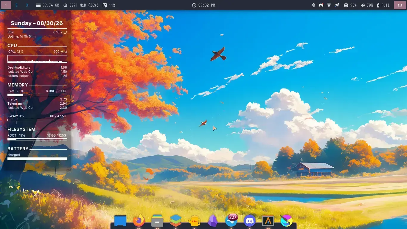 “Versão antiga do nippybox no meu Thinkpad”