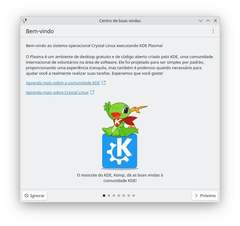 Um início bem simpático para o Assistente do KDE
