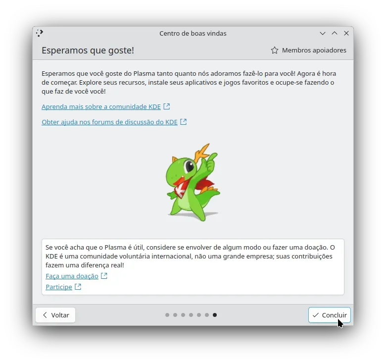 E assim, termina o Assistente do KDE Plasma