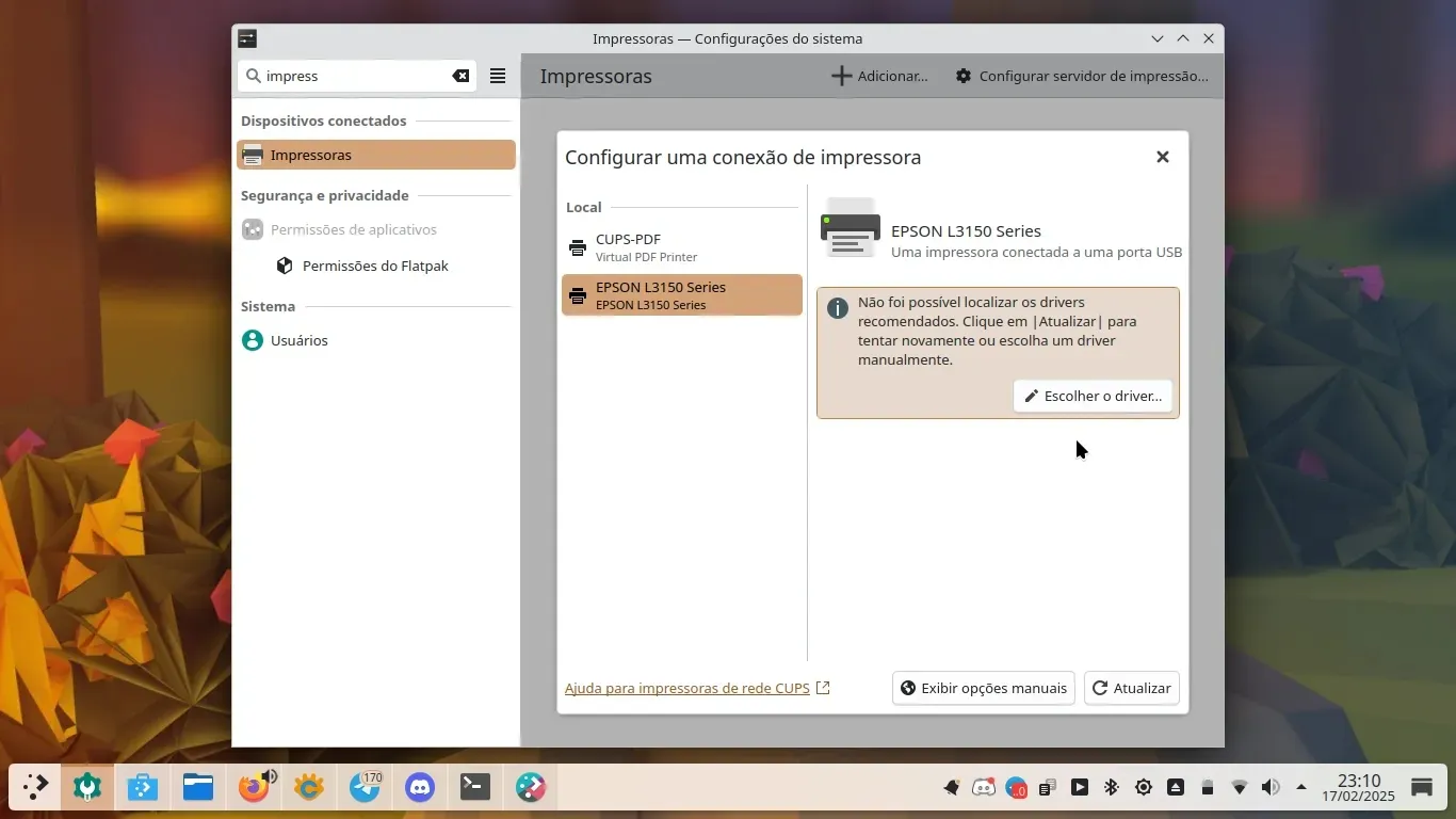 Instalando a Impressora…