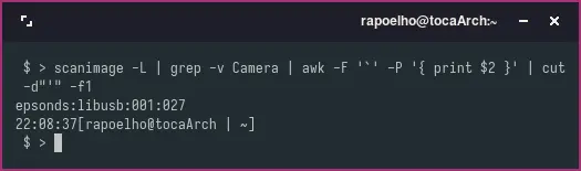 Essa é a saída totalmente limpa. É disso que precisamos para o comando. Mas dá pra melhorar.