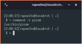 Um exemplo do if testando se um comando existe, mas aqui com um existente