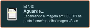 Notificação do inSANE  enquanto ele está escaneando alguma imagem