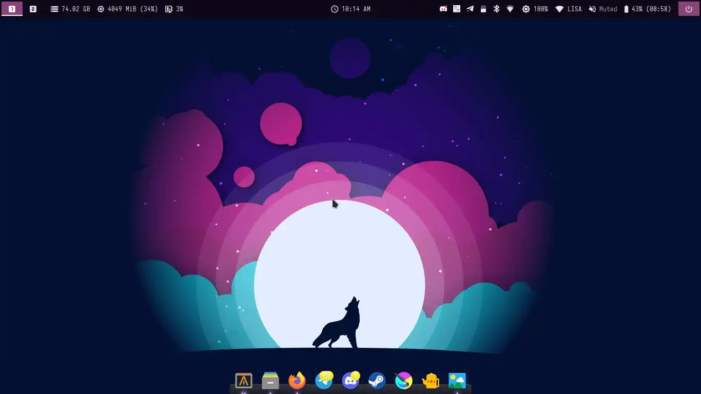 Essa é uma personalização que eu tinha feito no Archcraft e que havia gostado muito