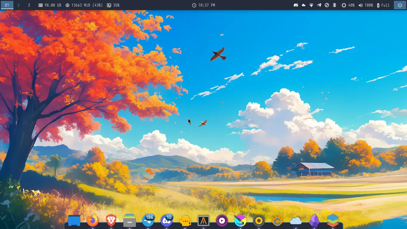 Esse é o Desktop do Nippybox, bem simples e funcional