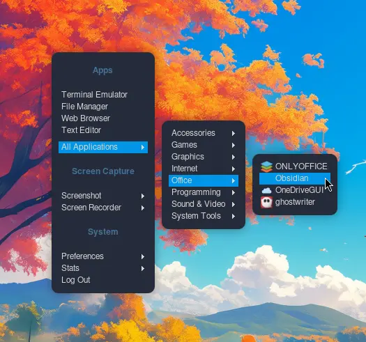 Essa é a forma normal de se abrir um aplicativo no Openbox