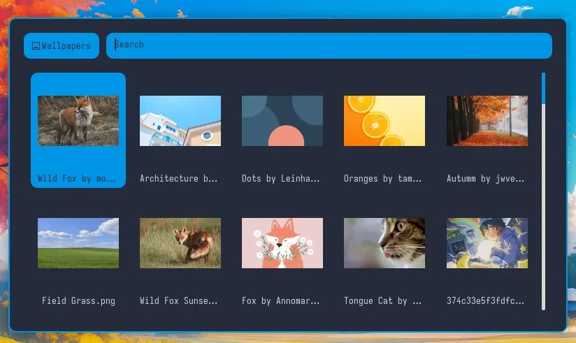 Um seletor de Wallpapers, que também gostei bastante, bem simples e funcional