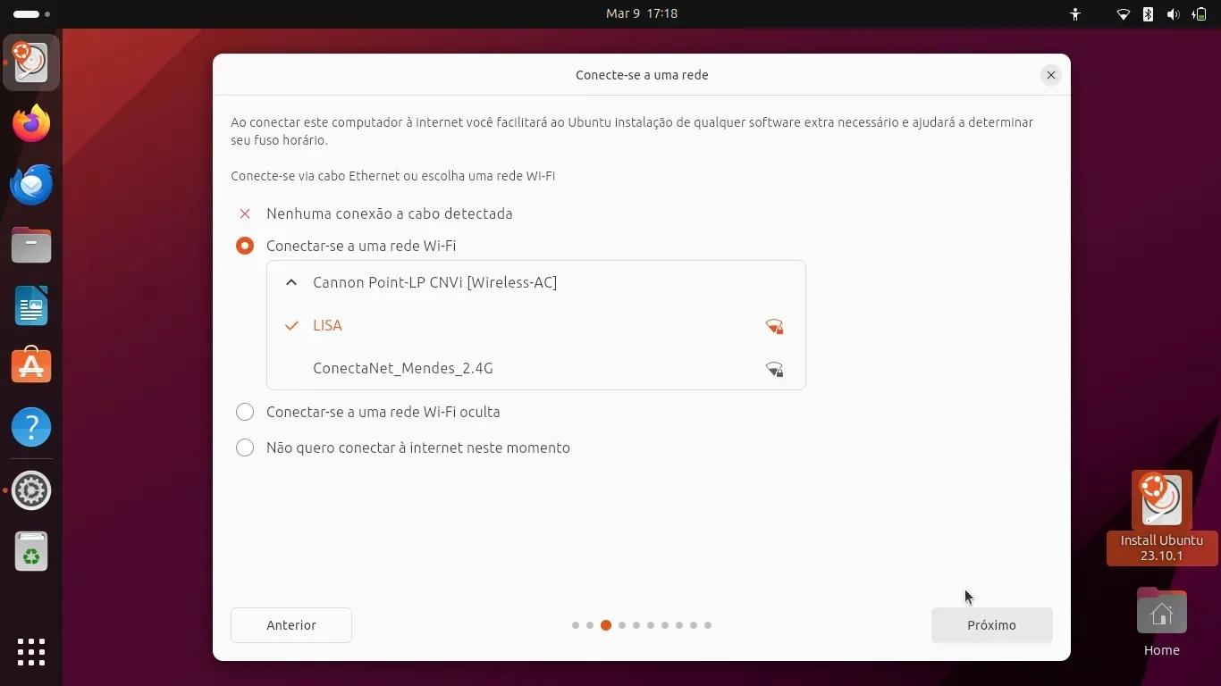Conectando à Internet, mesmo que eu já estivesse conectado