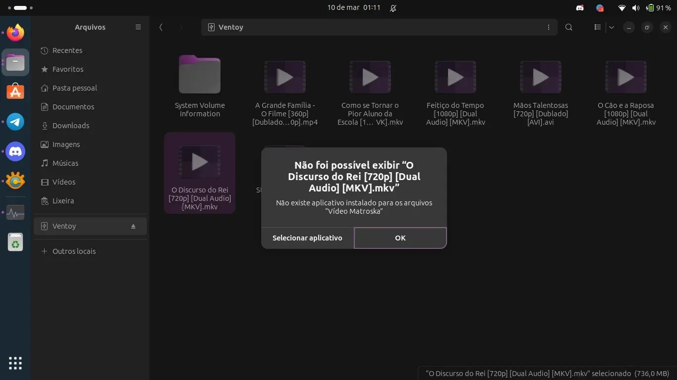 Não há aplicativo para ver Vídeos na instalação padrão do Ubuntu 23.10