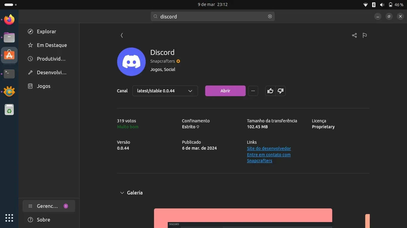 Discord na Snap Store