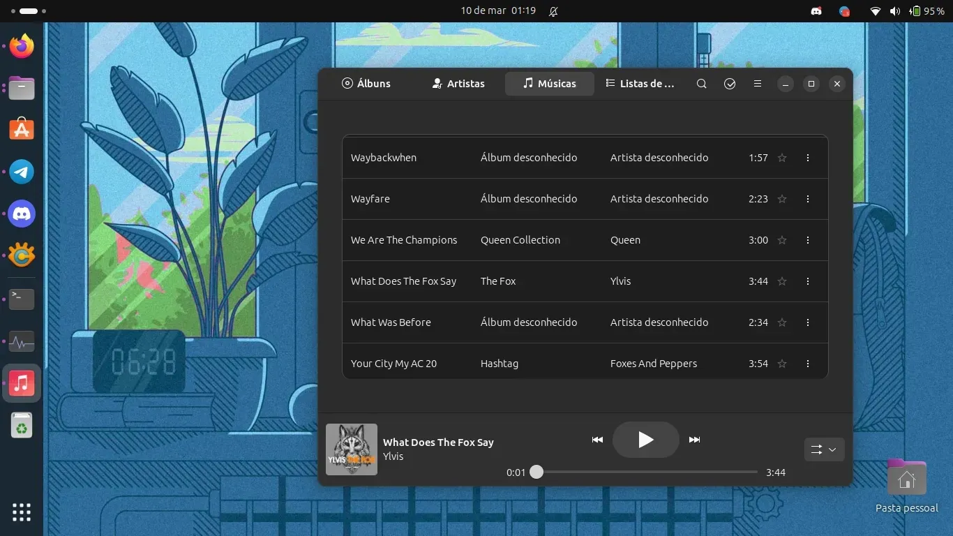 Gnome Music, um aplicativo bem simples para ouvir música
