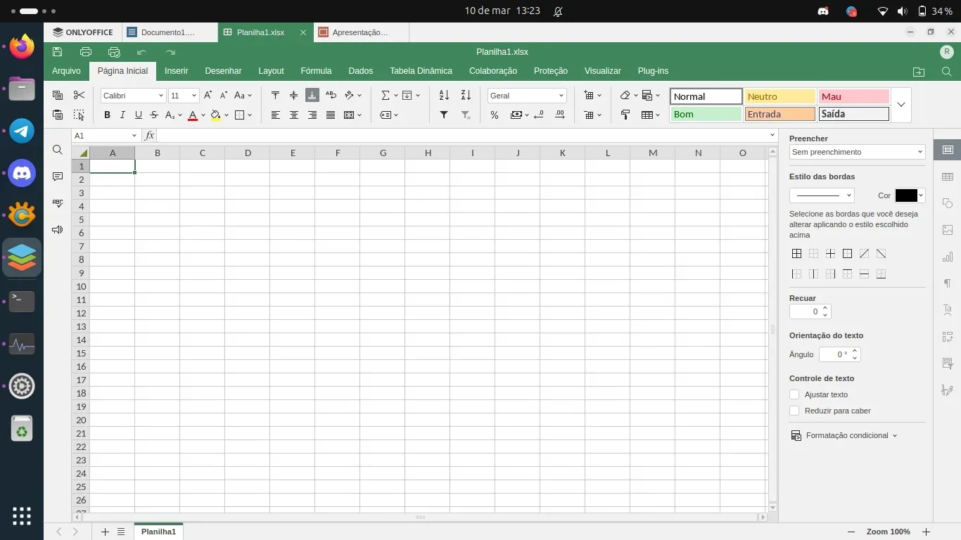 Editor de Planilhas do OnlyOffice