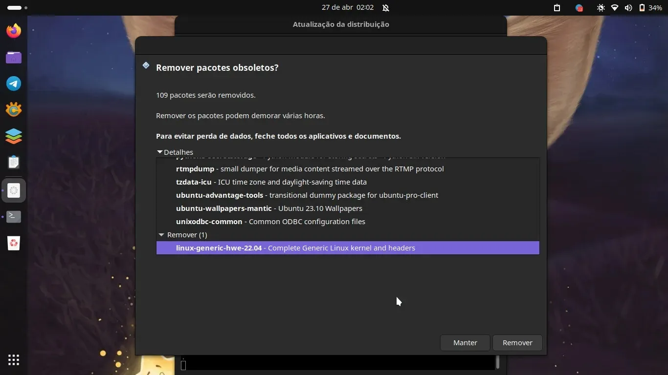 Removendo pacotes obsoletos