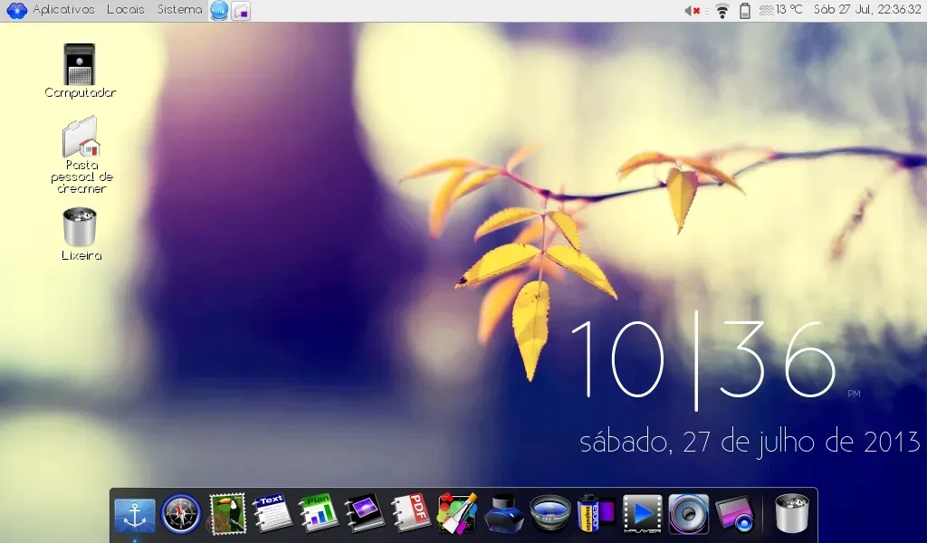 Captura do meu Debian com o MATE, lá pelos idos de 2013