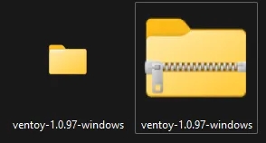 Pasta do Ventoy depois da Extração